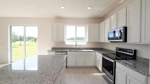 kitchen with a view. Brand new premium appliances. 400CFM exhaust built in microwave. Granite counters. - 7763 Fortana Way
