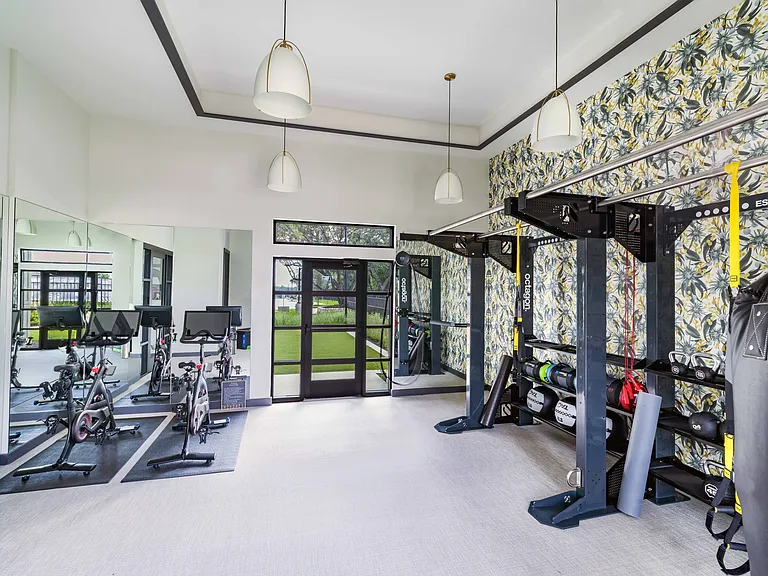 Elevate your workout routine at Modera Georgetown's club-quality fitness studio, complete with a TRX.