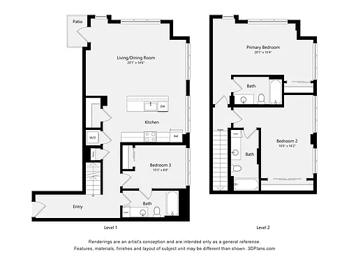 Floor plan Three Bed Three Bath TH 1