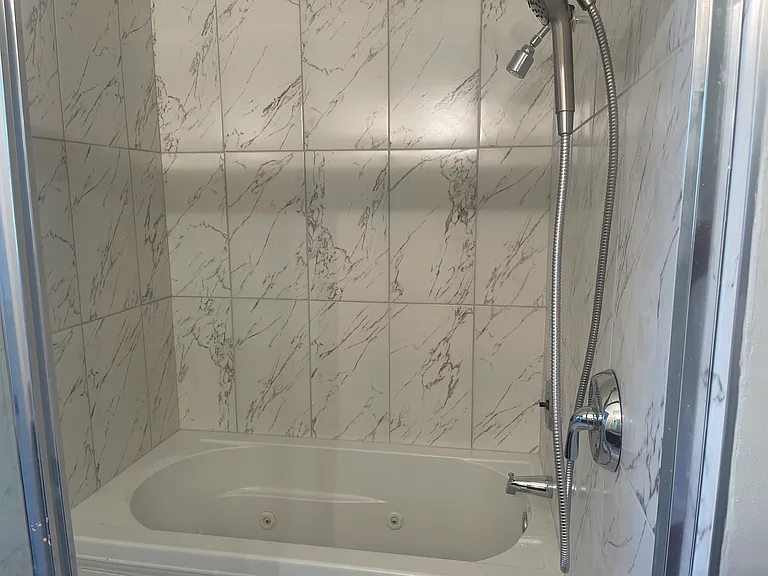 Primary bath with Jacuzzi tub and shower