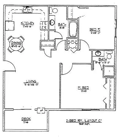 Floor plan 2 Bed 2 Bath
