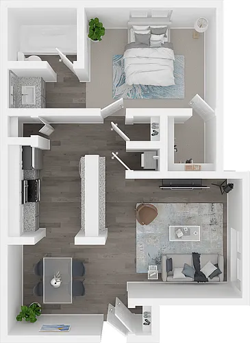 Floor plan 1 Bed 1 Bath
