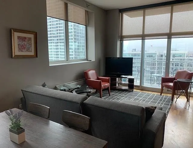 Comfortable dining and living spaces. 2 TV's in unit.