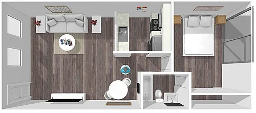 Floor plan 1 Bedroom, 1 Bathroom