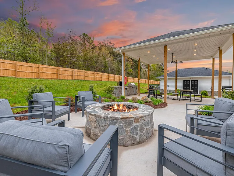 Firepit with outdoor seating