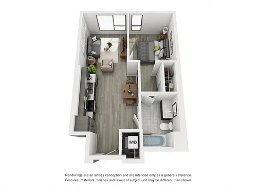 Floor plan 1 Bedroom B