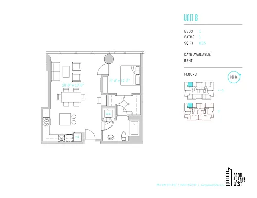Floor plan 1 Bed 1 Bath