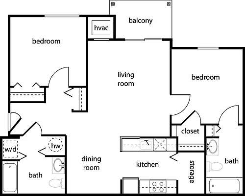 Floor plan Two-Bedroom