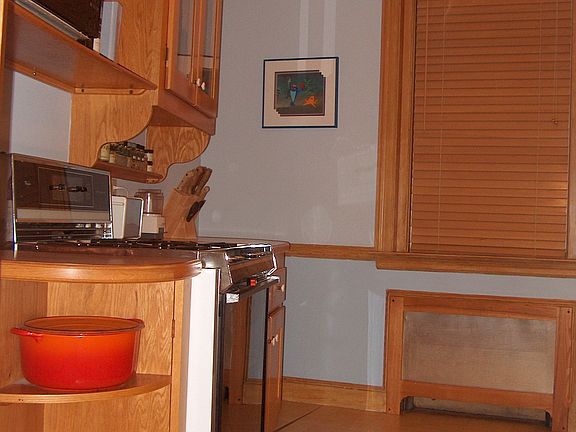 Kitchen showing left cabinets