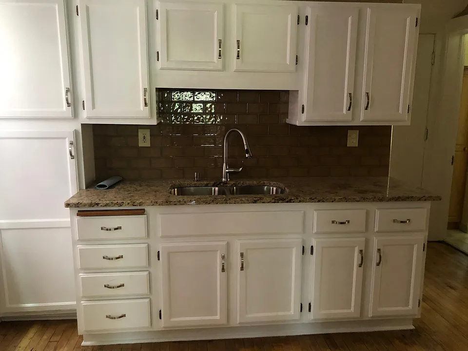 Lots of cabinet space in kitchen.