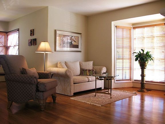 Living room with bay window
