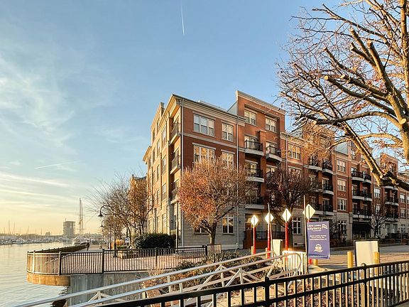 waterfront living with the ferry stop next to the building