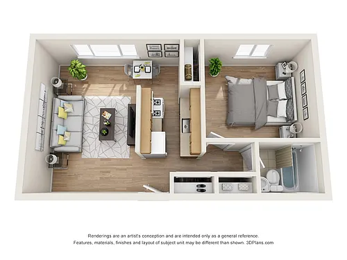 Floor plan One bedroom Apts
