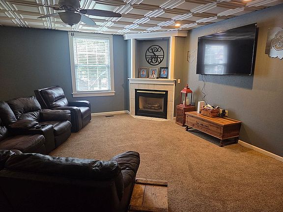 living room with fireplace