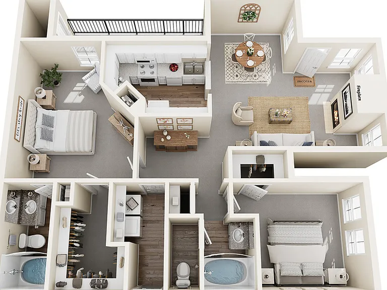 Botticelli B Floor Plan | 2 Bedroom with 2 Bath | 1205 Square Feet | Stonebriar of Frisco | Apartment Homes Botticelli B Floor Plan | 2 Bedroom with 2 Bath | 1205 Square Feet | Stonebriar of Frisco | Apartment Homes