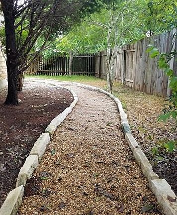 Gravel Paths Defined By Cut Limestone Pieces.