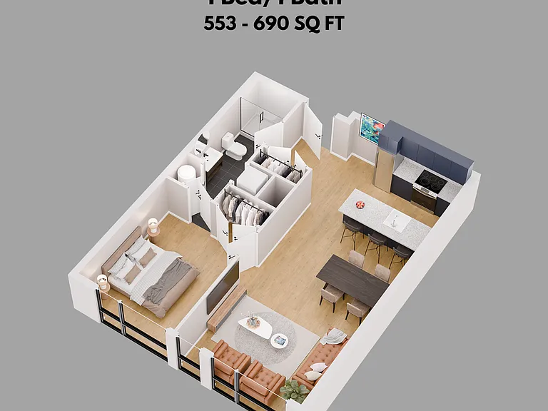1 Bed 1 Bath 1 Bed 1 Bath