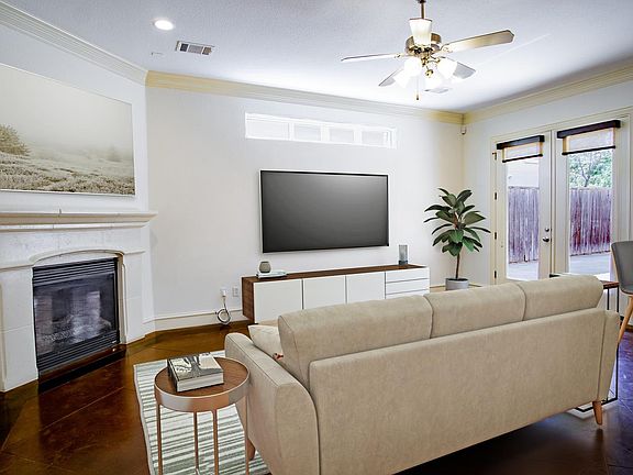 This image shows a virtually furnished space. This space come unfurnished.
