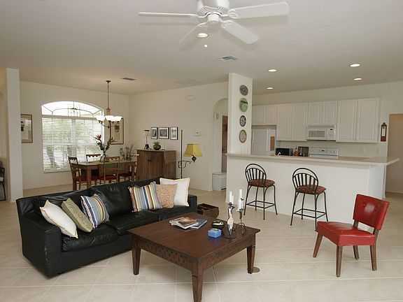 From the great room into the kitchen and dining room 