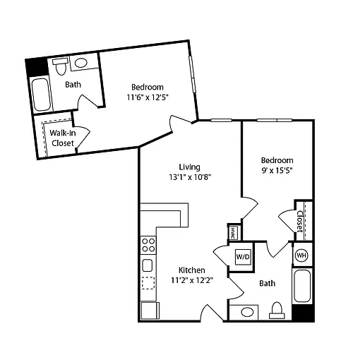 Floor plan 2 Bed/2 Bath-B30