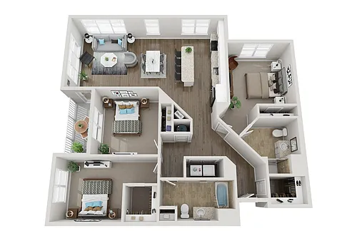 Floor plan Three Bedroom Type A Floorplan