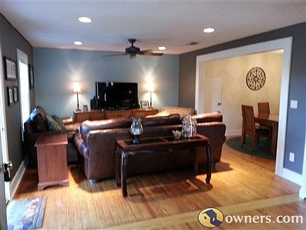 Living room from breakfast nook in kitchen. Open to dining room