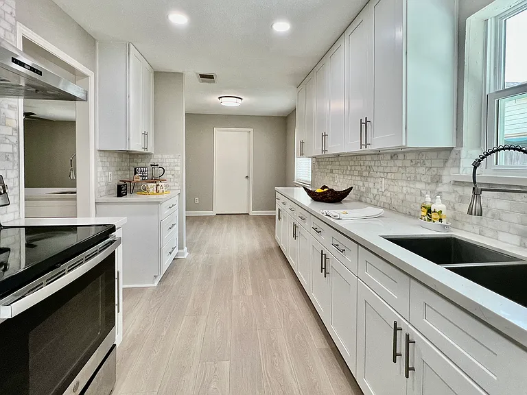 View of beautiful chef's kitchen from different angle