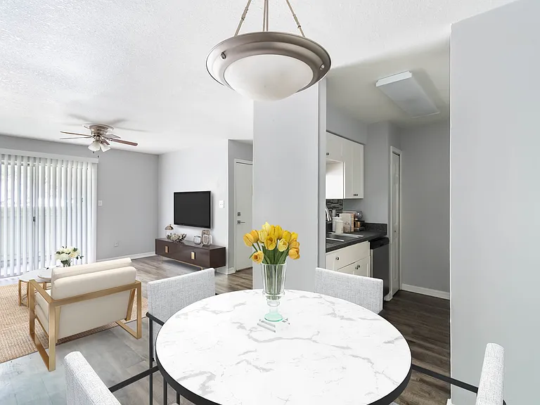 Staged Living and Dining Area