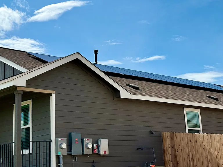 Side view with solar panels