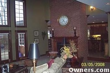 floor to ceiling brick fireplace