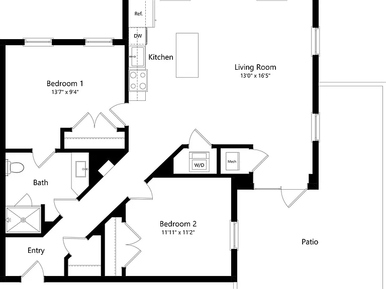 C2 floor plan Willow & Maple