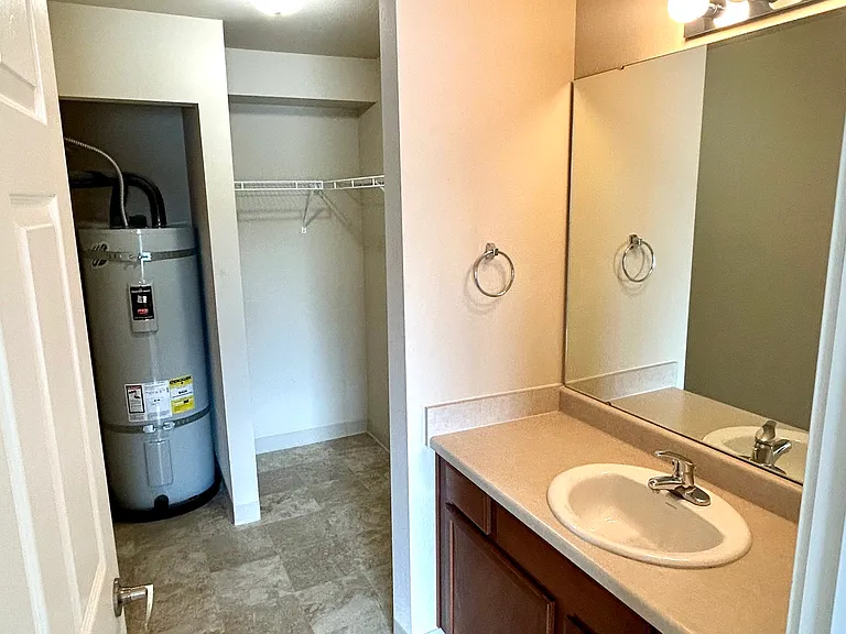 Primary bathroom and closet space