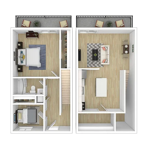 Floor plan 2 Bedroom 1 Bath