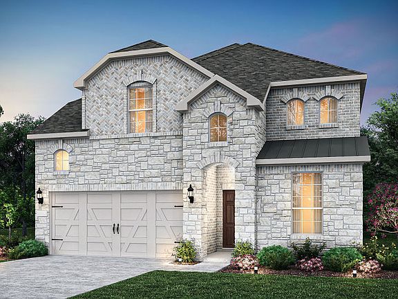 The Riverdale, a two-story home with 2-car garage, shown as Home Exterior I