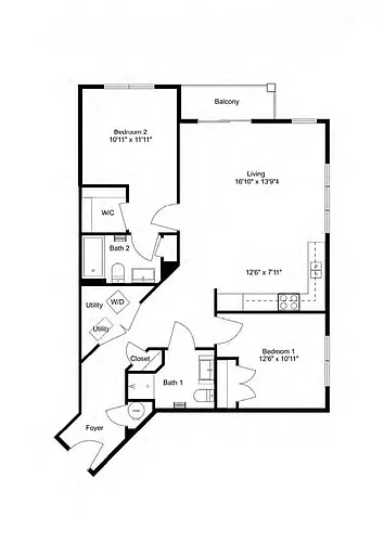 Floor plan B10 2X2