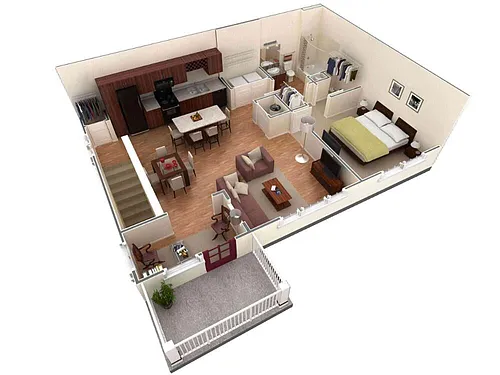 Floor plan 1 BR Grand Overlook