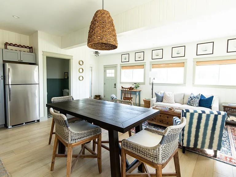 The main level includes an open concept wit the living room and kitchen