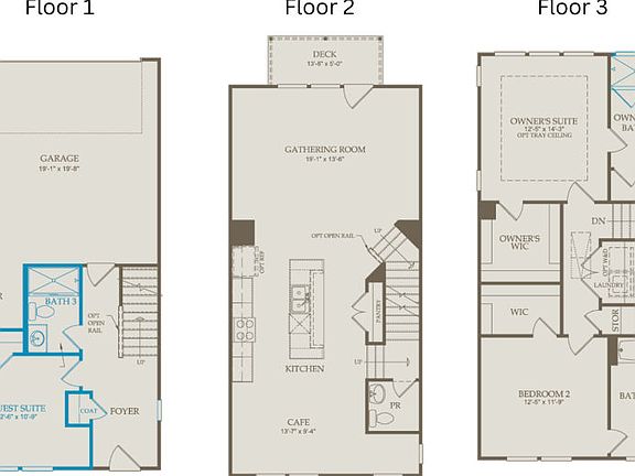 Floor Plan Level 1, Level 2 Level 3