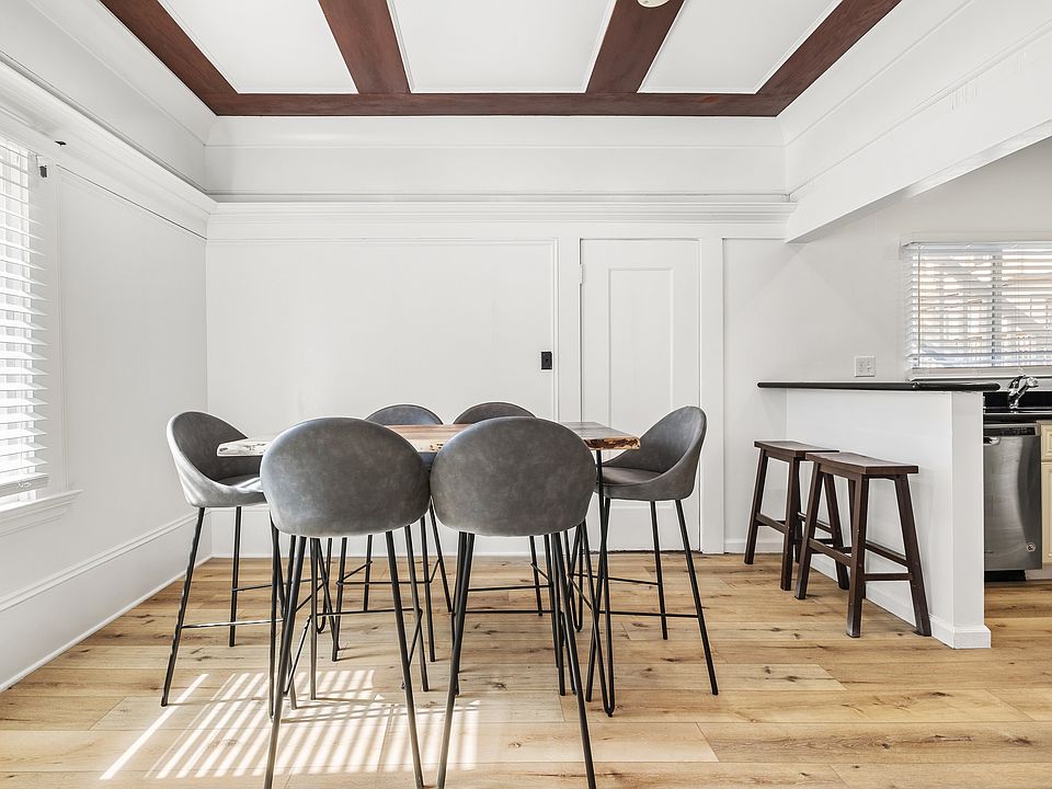 Spacious dining area with modern furnishings