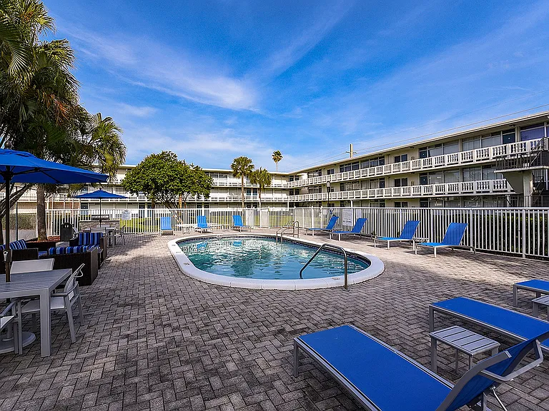 Outdoor Pool with Seating Options