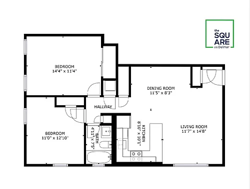 Floor plan Delcrest 2 Bedroom
