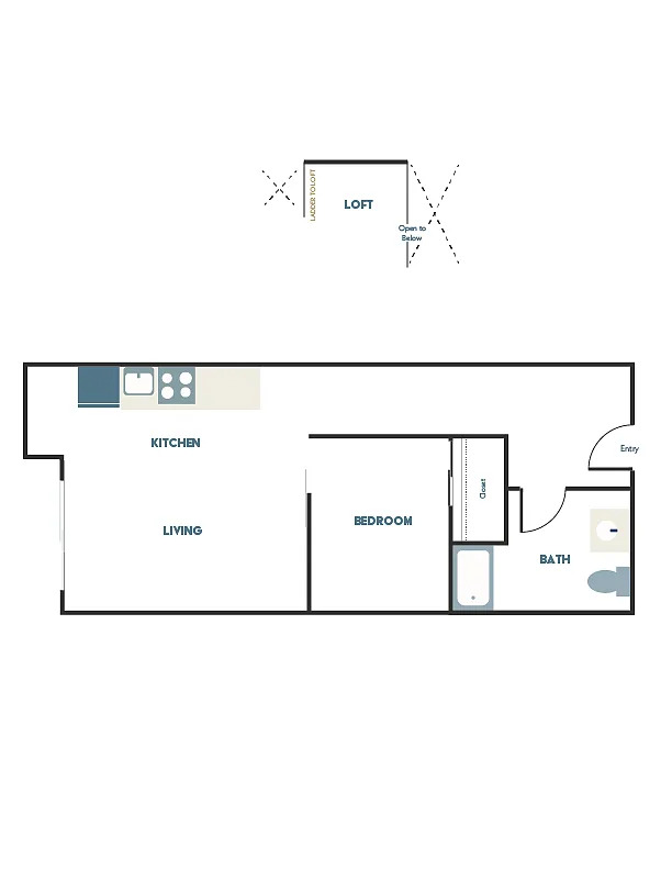 Floor plan 1x1 - B7 + Loft