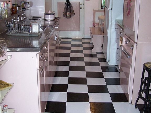 Retro KItchen with Stainless Steel Counter Tops