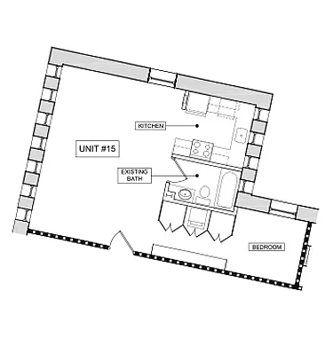 Floor plan 1 Bed 1 Bath