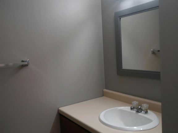 Old vanity. New one being installed.