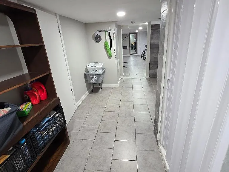 View of finished basement