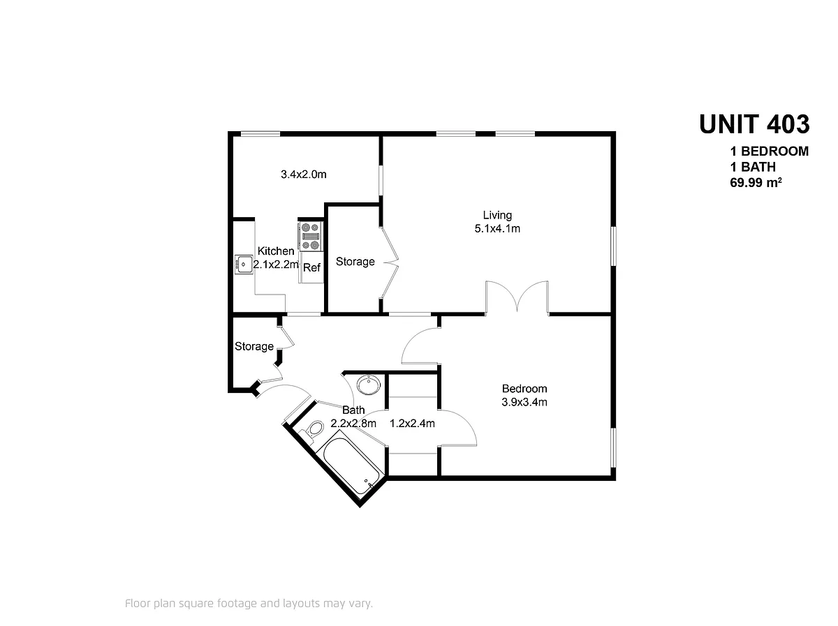 Floor plan 1 Bedroom