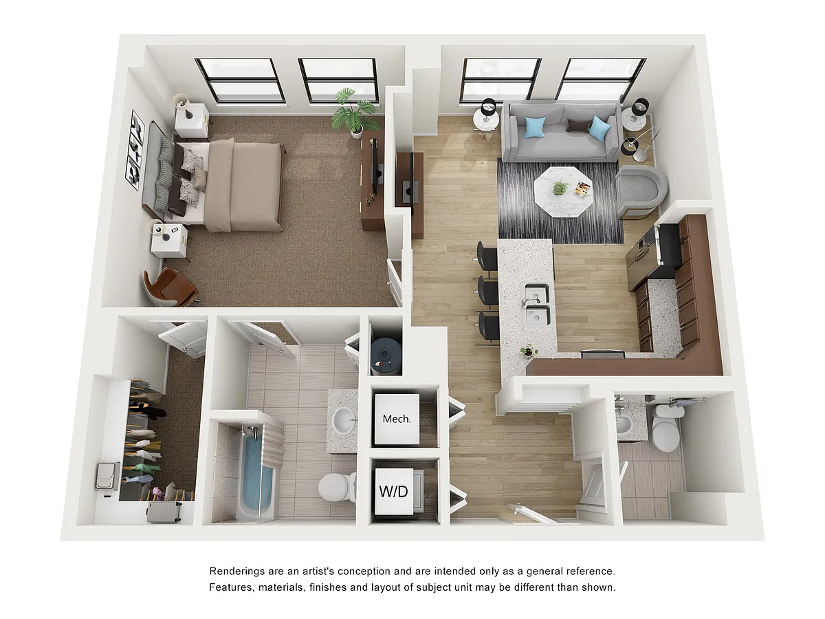 Floor plan 1X1 A