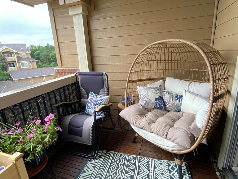 Private large balcony
