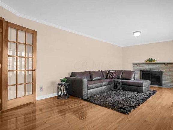 Front room with fireplace.